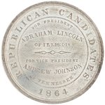 LINCOLN & JOHNSON "WAR FOR THE UNION" JUGATE MEDAL DeWITT 1864-1.