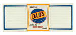 "DAD'S ROOT BEER" PLASTIC MENU BOARD.