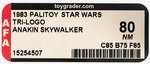 PALITOY STAR WARS: RETURN OF THE JEDI (1983) - ANAKIN SKYWALKER TRI-LOGO 70 BACK AFA 80 NM.