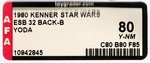 STAR WARS: THE EMPIRE STRIKES BACK (1980) - YODA 32 BACK-B AFA 80 Y-NM.