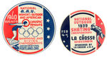 SWIMMING/DIVING/ICE SKATING 1939-1940 CHAMPIONSHIP EVENT BUTTONS.