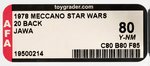 MECCANO STAR WARS (1978) - JAWA 20 BACK (FRENCH SQUARE CARDBACK) AFA 80 Y-NM.