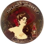 POCKET MIRROR FOR "DIPLOMAT WHISKEY"  PICTURING PRODUCT BOTTLE HUGELY POPULAR IN WESTERN U.S. C. 1903.