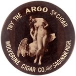POCKET MIRROR FOR ARGO CIGAR W/REAL PHOTO NUDE AND SWAN INSPIRED BY LOST ORIGINAL BY LEONARDO.
