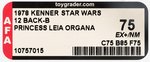 STAR WARS (1978) - PRINCESS LEIA ORGANA 12 BACK-B AFA 75 EX+/NM.