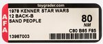 STAR WARS (1978) - SAND PEOPLE (TUSKEN RAIDER) 12 BACK-B AFA 80 NM.