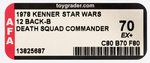 STAR WARS (1978) - DEATH SQUAD COMMANDER 12 BACK-B AFA 70 EX+.