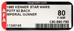 STAR WARS: THE POWER OF THE FORCE (1985) - IMPERIAL GUNNER 92 BACK AFA 80 Y-NM.