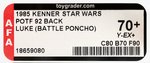 STAR WARS: THE POWER OF THE FORCE (1985) - LUKE SKYWALKER (BATTLE PONCHO) 92 BACK AFA 70+ Y-EX+.