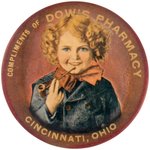 POCKET MIRROR FOR "DOW'S PHARMACY/CINCINNATI, OHIO" C. 1910.