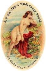 POCKET MIRROR WITH NUDE IN REPOSE BY STREAM FOR "B.B. DILLARD'S WHOLESALE HOUSE".