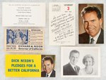 NIXON FOR GOVERNOR 1962 COLLECTION INC. TICKETS, DOOR HANGER, WHISTLE & MORE.