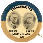 HOOVER & CURTIS "INAUGURATION" JUGATE BUTTON UNLISTED IN HAKE.