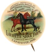 LAFAYETTE STOCK FARM SUPERB COLOR BUTTON BY BASTIAN C. 1906-1907.