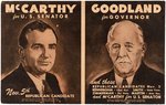 McCARTHY & GOODLAND 1946 WISCONSIN CAMPAIGN POSTER.
