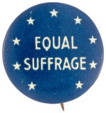 WOMEN"S SUFFRAGE "EQUAL SUFFRAGE" NINE STAR BUTTON.