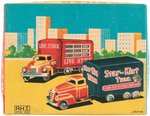 AHI STAR-KIST TUNA - LIVESTOCK JAPAN FRICTION TIN TRUCK AND TRAILER PAIR, ONE BOXED.