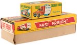 FAST FREIGHT HAYASHI AND YAMAICHI JAPAN FRICTION TIN TRUCK PAIR IN BOXES.