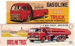 MOBIL GASOLINE JAPAN FRICTION LARGE TIN TRUCK PAIR IN BOXES.