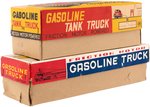 MOBIL GASOLINE JAPAN FRICTION LARGE TIN TRUCK PAIR IN BOXES.