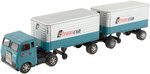 TRANSCON LINES JAPAN FRICTION TIN TRUCK & TWIN TRAILERS IN BOX.