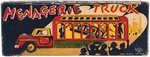 MENAGERIE YOSHI JAPAN FRICTION TIN CIRCUS TRUCK W/LIONS IN BOX.