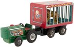 CIRCUS TRAILER SANKEI JAPAN FRICTION TIN CAGE TRAILER AND TRACTOR IN BOX.