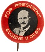 "FOR PRESIDENT EUGENE V. DEBS" SCARCE 1920 PORTRAIT BUTTON.