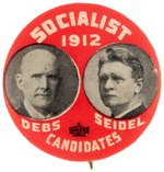 DEBS & SEIDEL "SOCIALIST 1912 CANDIDATES" JUGATE BUTTON.