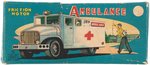 AMBULANCE HAJI JAPAN FRICTION TIN TRUCK IN BOX.