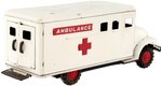 AMBULANCE HAJI JAPAN FRICTION TIN TRUCK IN BOX.