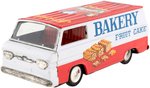 COMMERCIAL BREAD BAKERY FRUIT CAKE JAPAN FRICTION TIN VAN IN BOX.