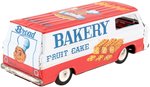 COMMERCIAL BREAD BAKERY FRUIT CAKE JAPAN FRICTION TIN VAN IN BOX.