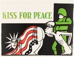 "KISS FOR PEACE" ANTI-VIETNAM WAR POSTER BY FRENCH ARTIST TOMI UNGERER.