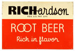 "RICHARDSON ROOT BEER" TIN SIGN.