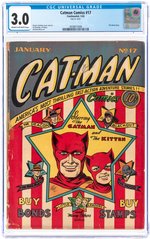 CATMAN COMICS #17 JANUARY 1943 CGC 3.0 GOOD/VG.