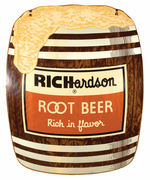 HUGE "RICHARDSON ROOT BEER" BARREL DOUBLE-SIDED SIGN.