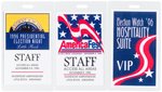 CLINTON "STAFF" TRIO OF ELECTION NIGHT BADGES.