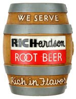 "RICHARDSON ROOT BEER" PLASTER HIGH RELIEF WALL HANGER.