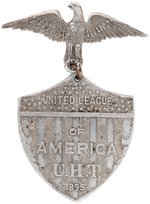 UNITED HEBREW TRADES "UNITED LEAGUE OF AMERICA" IMPRESSIVE JEWISH LABOR BADGE.