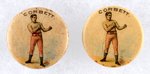 1895 FIRST EVER BOXING LABEL STUD WHICH  SHOWS "CORBETT" PLUS SECOND VERSION FROM 1896.