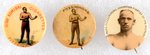 1896-1897 FITZSIMMONS BUTTON PAIR AND HIGH ADMIRAL CIGARETTE LAPEL STUD.