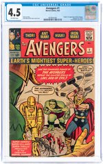 AVENGERS #1 SEPTEMBER 1963 CGC 4.5 VG+ (FIRST AVENGERS).