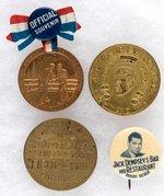 1923-1924 DEMPSEY/GIBBONS SOUVENIR MEDAL, PROMO TOKENS AND DEMPSEY BUTTON.