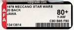 MECCANO STAR WARS (1978) - JAWA 20 BACK (FRENCH SQUARE CARDBACK) AFA 80+ Y-NM.