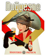 "DUQUESNE" LARGE DIECUT BEER DISPLAY SIGN.