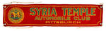 "SYRIA TEMPLE AUTOMOBILE CLUB PITTSBURGH" FELT BANNER.