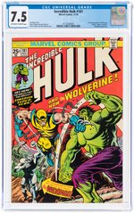 INCREDIBLE HULK #181 NOVEMBER 1974 CGC 7.5 VF- (FIRST WOLVERINE).