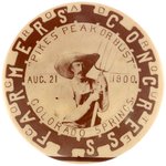 FARMERS CONGRESS/AUG. 21/1900/PIKE'S PEAK OR BUST/COG ROAD ROUTE/COLORADO SPRINGS BUTTON.