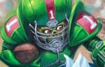 MARS ATTACKS OCCUPATION - BLOOD BOWL TOPPS TRADING CARD (2015) ORIGINAL ART BY RALPH HORSLEY.